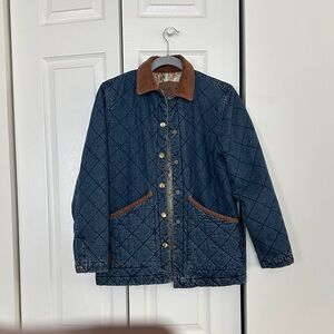 LAUREN JEANS COMPANY QUILTED DENIM BARN JACKET SIZE P/P